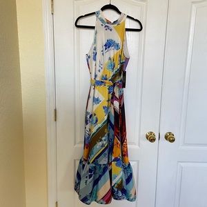 Tahari Midi High Neck Dress